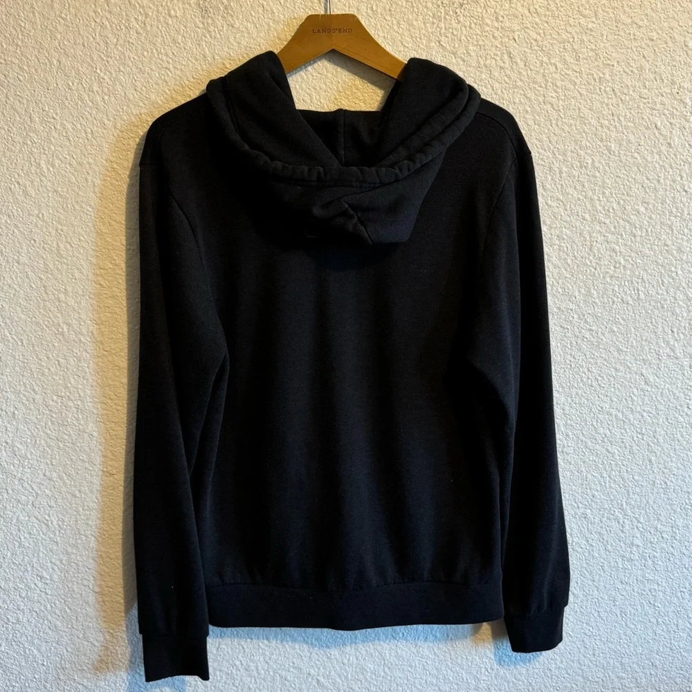 Aviator Nation Rainbow 5 Stripe Full Zip Drawstring Hoodie Black Unisex Size L - Picture 4 of 6